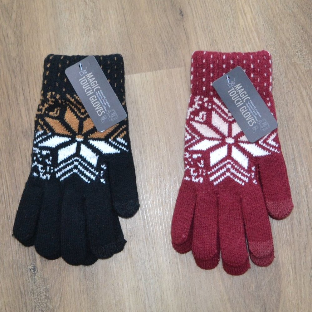 NEW Set of 2 D&Y MAGIC TOUCH GLOVES Touchscreen Friendly